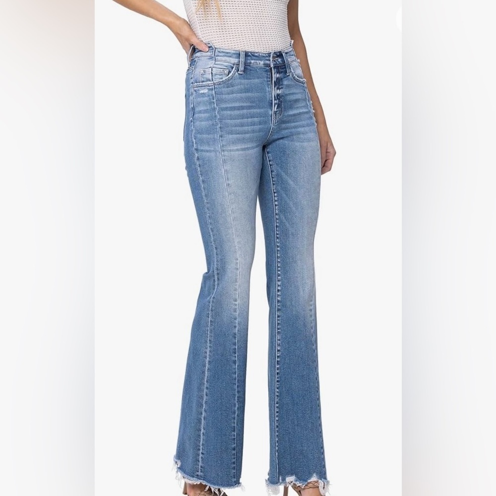 Flying Monkey Jeans High Rise Flare with Front Yolk Detail. Size 27x33. - Picture 6 of 8
